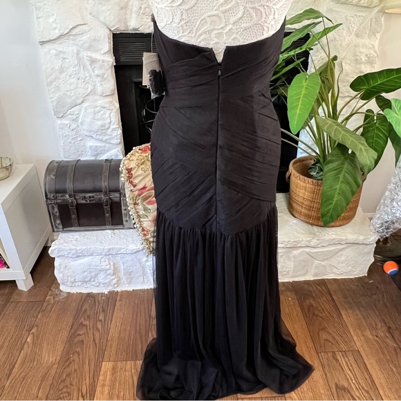 White by Vera Wang Black Strapless Romantic Goth Evening Gown Size 4 NWT - Picture 5 of 15
